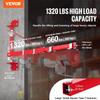 Electric Hoist Support Arm, 600 kg Max Load Capacity, Electric Hoist Holder Swing Arm with Pole, Steel Hoist Frame, 180° Swivel Scaffold Hoist Lifting