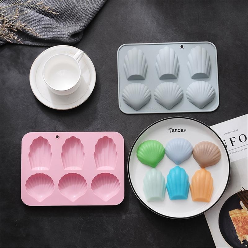 6Cavity Madeleine Silicone Mold Chocolate Mold Mousses Cake Bakings Tool