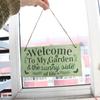 Handmade Garden Wooden Sign Wooden Door Hanging Decor Creative Welcome To My Garden Sign  Home