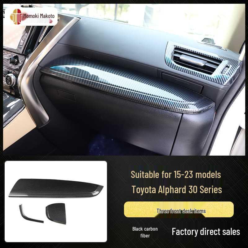 Carbon Fiber Interior Stickers for 15-23 Alphard Vellfire 30 Series, Scratch-Resistant