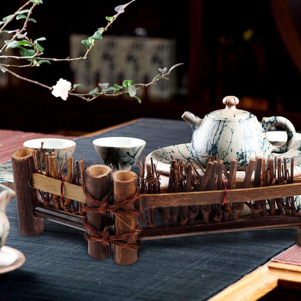 Mini Bamboo Fence Decor Micro Landscape Woven Fence Garden Landscaping Ornament Bonsai Screen Handcraft Accessory