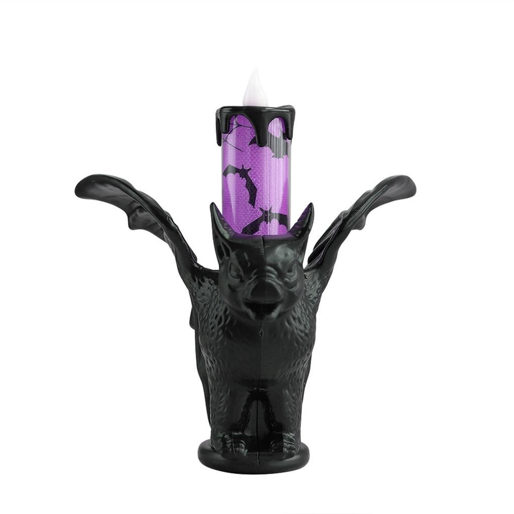 Halloween Pumpkin Lantern/ Ornaments LE Bat/ Electronic Candle Light Party Supplies Layout Props Desktop Candlestick Decoration