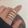 925 Sterling Silver Rings For Women Men Fine Jewelry Finger Adjustable Open Double Layers Gold Ring For Party Birthday Gift