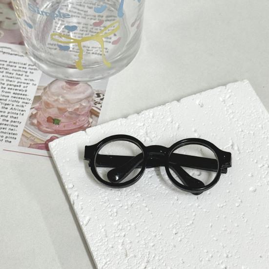 Mini Doll Glasses Small Pets Sunglasses Trendy Round Frame Glasses Doll Eyewear Accessories for Photo Shoots Costume