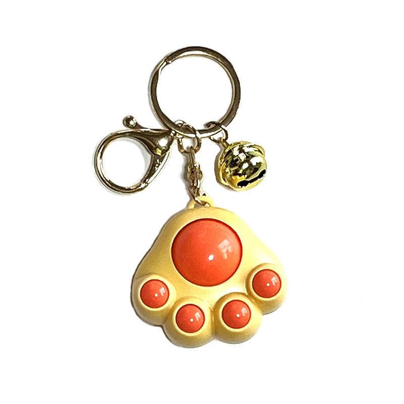 

key ring paws rotating ball cat made of plastic Fall prevention ball rotate (yellow) [product]