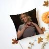 SScarlett Johansson Cushion Cover Washable Linen Pillowcase Soft  for Daily Sofa Bed Home Room Decor