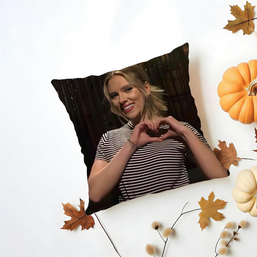 SScarlett Johansson Cushion Cover Washable Linen Pillowcase Soft  for Daily Sofa Bed Home Room Decor