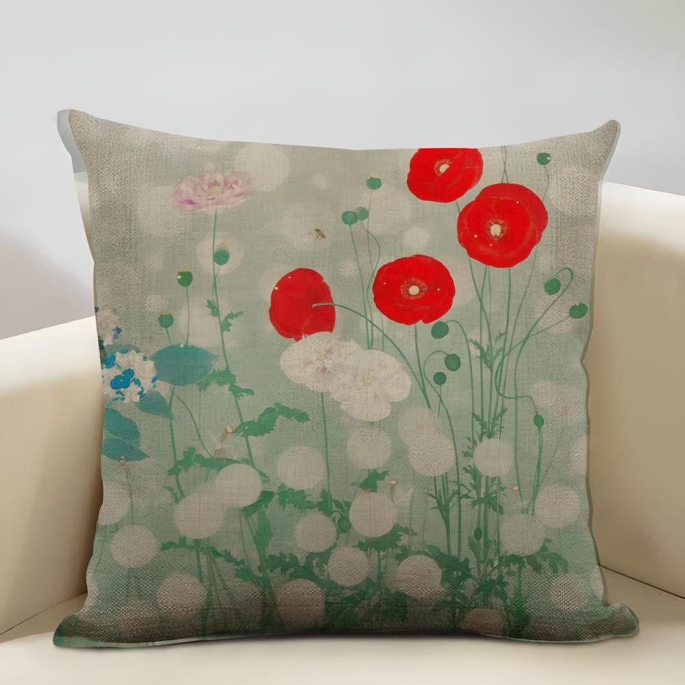 Rock Color Works Cushion Cover Household Decoration Linen Sofa Cushion Cover: Skin-Friendly & Breathable With Invisible Zipper