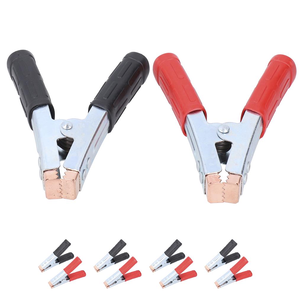 5Pair Welding Ground Clamp Battery Charging Connector 500A Spring Earth Clip WWire End