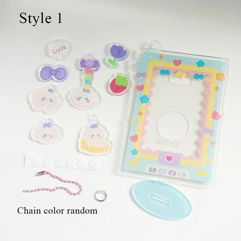 INS Acrylic Photocard Frame Cartoon Card Display Stand Photo Holder Photo Protection Card Sleeve Desktop Decor School Stationery