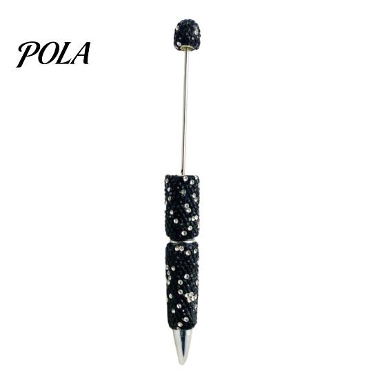 Exquisite Diamond Stationery Pen Beadable Pens, Bling Rhinestone Beaded DIY Bead Pen, Crystal Shaft Gel Black Ink Ballpoint Pens for Decorations