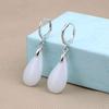 S925 Sterling Silver White Jade Fashion Earrings – Versatile, Elegant, Simple Style