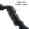 Double Layers Embroidery Lace Fabric Elastic Sewing Lace Trim Pleated Lace Trim  For DIY Crafts