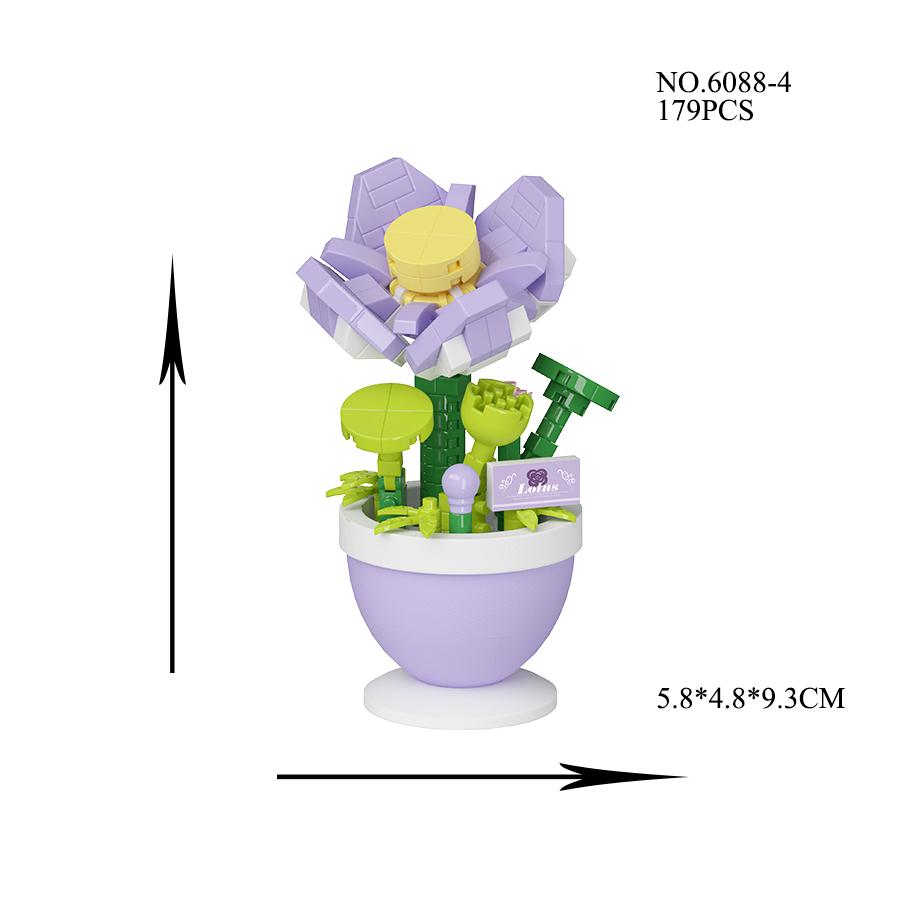 

Mini Potted Plant Plastic Flowers Mini Building Blocks Educational Model Toy for Home Garden Decorations Mother s Day Gift No box