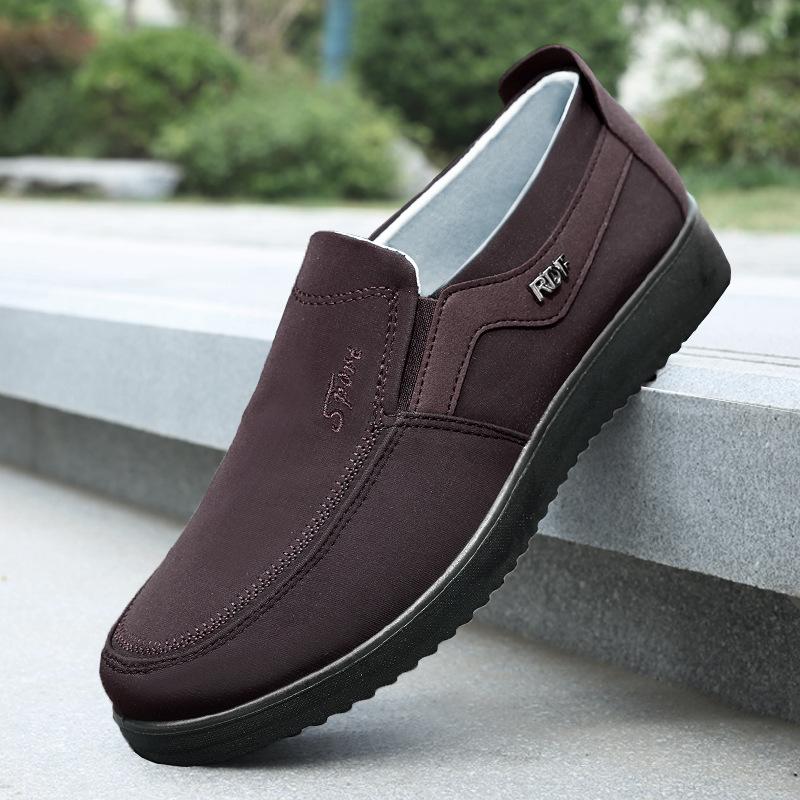 Men's Cloth Shoes Spring and Autumn Thick-soled Soft-soled Medium-sized Elderly Father Shoes Non-slip Large Size 6 Casual Men's Shoes