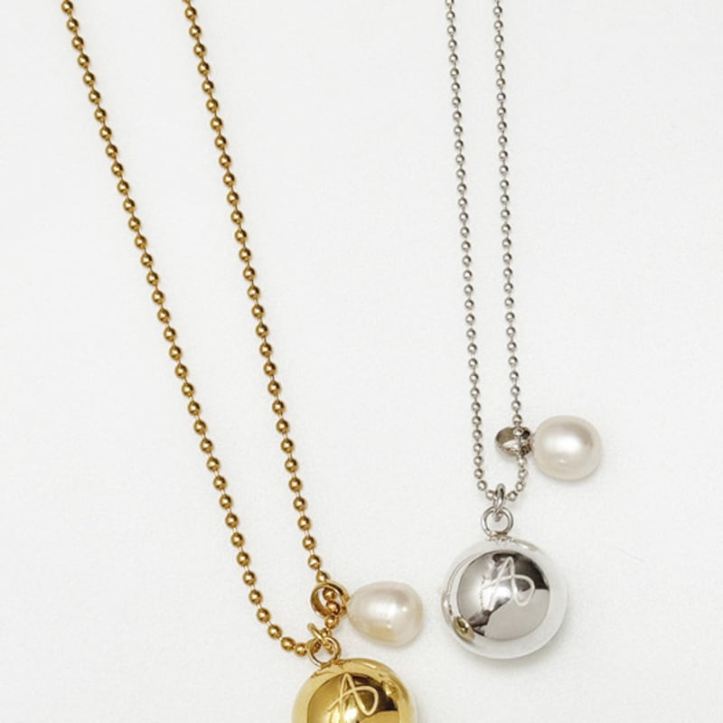 August Harmony 925silver A-Ball chain Necklace / 2color