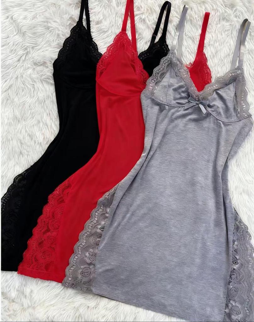 Cross-Border Sexy Lace Bow Slip Dress: European & American Style Pajamas