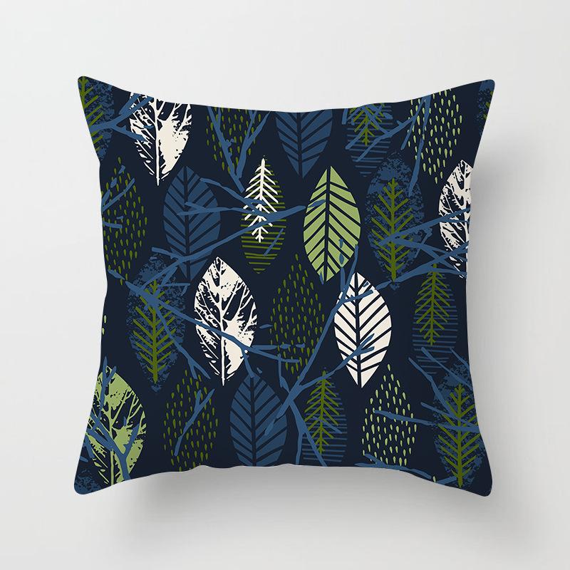 Summer Tropical Floral Cushion Cover Home Decor Office Sofa Pillowcase Green Plant Throw Pillowcase