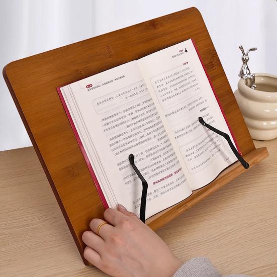Çocuklar İçin Bambu Kitap Standı, Çocuklar İçin Ayarlanabilir Katlanabilir Okuma Rafı, Ders Kitapları İçin Çok Fonksiyonlu Masaüstü Kitap Tutucu