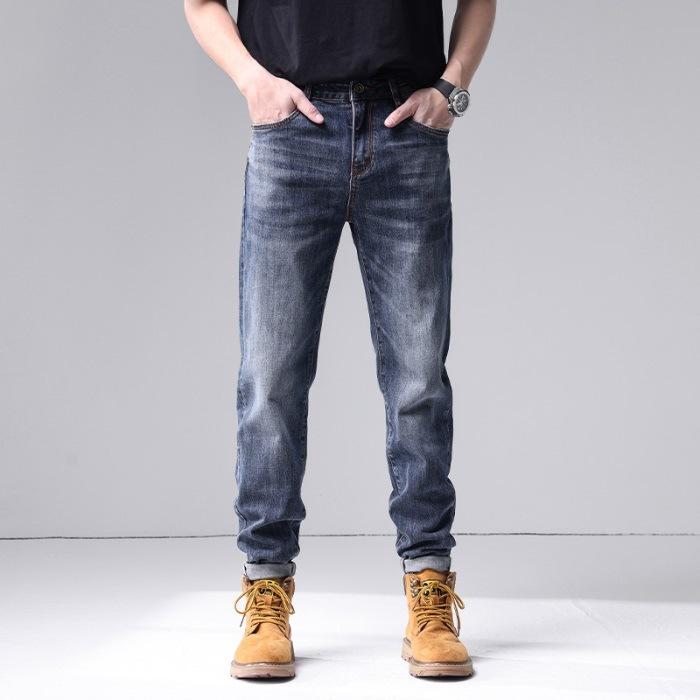 

Весна и Лето Новые Мужские Американские Ретро Зауженные Прямые Большие Джинсы Стрейч Мужские 40