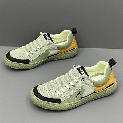 Original Herren Flache Freizeitschuhe Modetrend Schnürschuhe Mesh Atmungsaktiv Lässige Sneaker Outdoor Freizeitspaziergang Sportschuhe für Herren