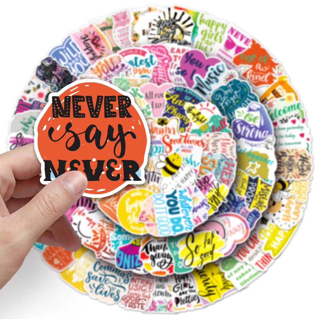 100 Inspirational English Motto Doodle Creative Suitcase Tablet Car Refrigerator Decorative Stickers