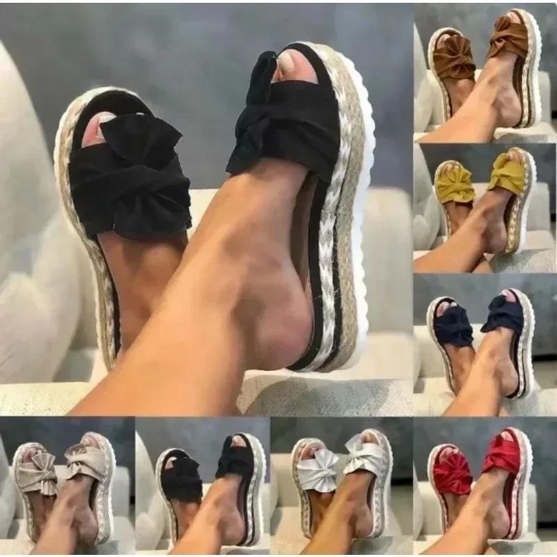 Módní sandály Dámské sandály na podpatku s klínkem Boty pro ženy Platformové sandály Letní pantofle Sandalias Mujer Elegantní letní obuv