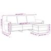 3 Seater Sofa with Ottoman in Pink 180 cm Velvet