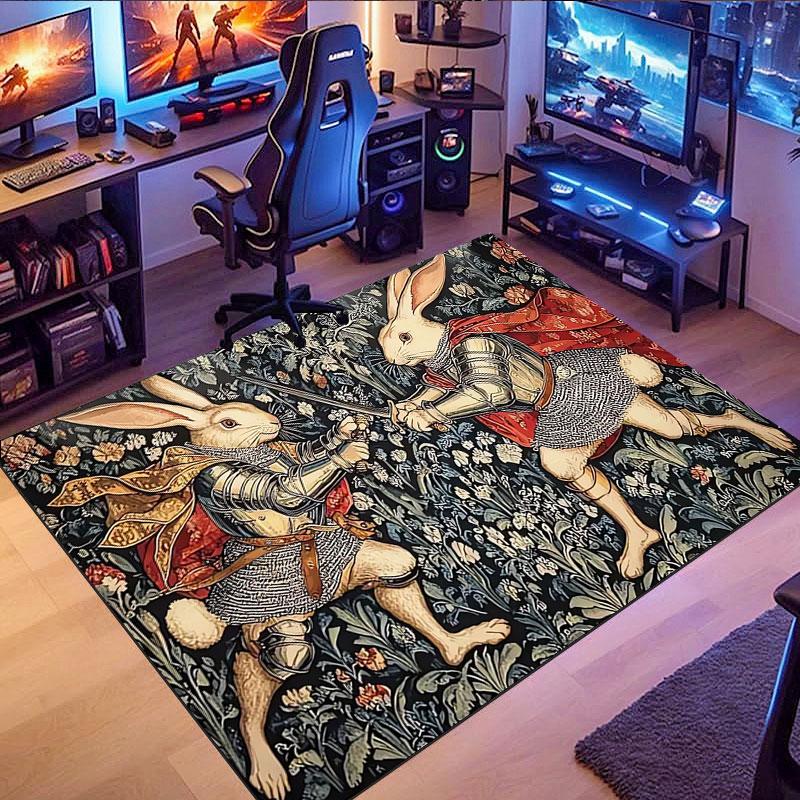 Medieval-style vintage patterned rug, suitable for living room, bedroom, game room, computer room and home décor.