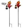 Solar Powered Garden Decor Halloween Pumpkin Stake Light, Metal Decorative Stakes, IP65 Outdoor Decorations Waterproof LED Landscape Lamp for