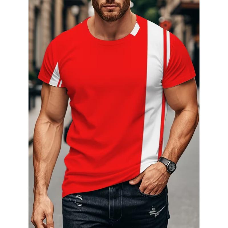 Camiseta de Moda para Hombre con Estampado 3D Cuello Redondo Manga Corta Estilo Urbano de Moda