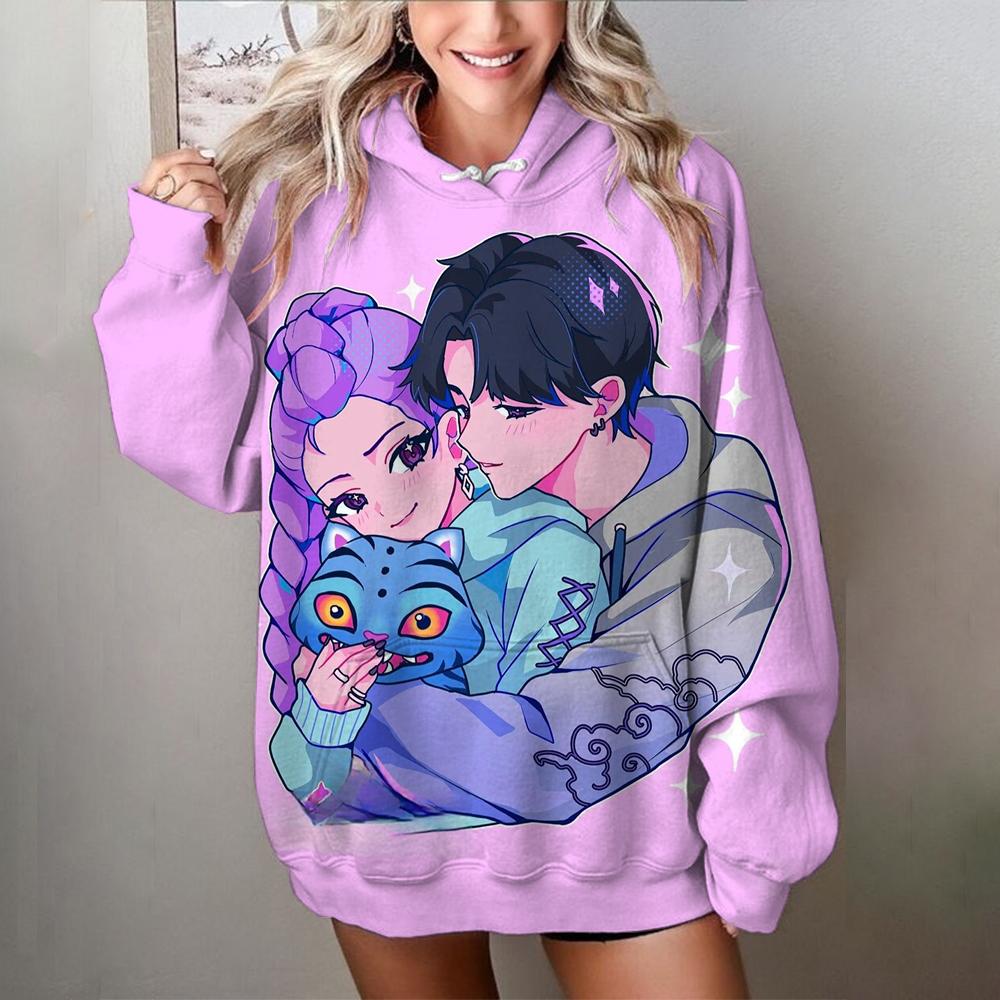 Women's Hoodie KPop Demon Hunters Sweatshirt Hood Casual Personalized Street Wear Vacation Wearing