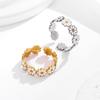 Daisy Stainless Steel Adjustable Flower Ring with Niche Design
