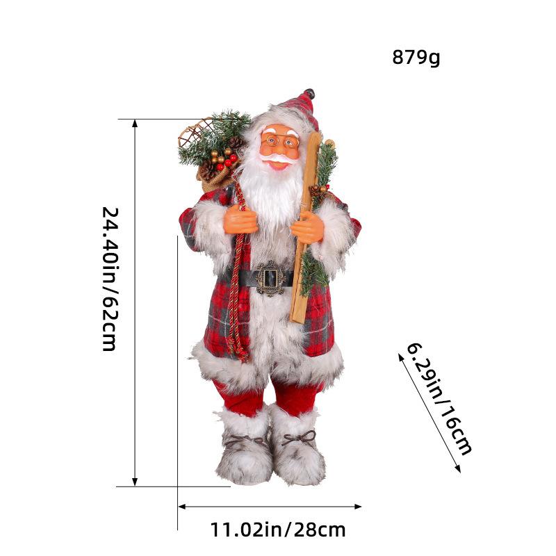 

Санта-Клаус 24-дюймовая рождественская кукла, домашнее рождественское украшение, детский рождественский подарок