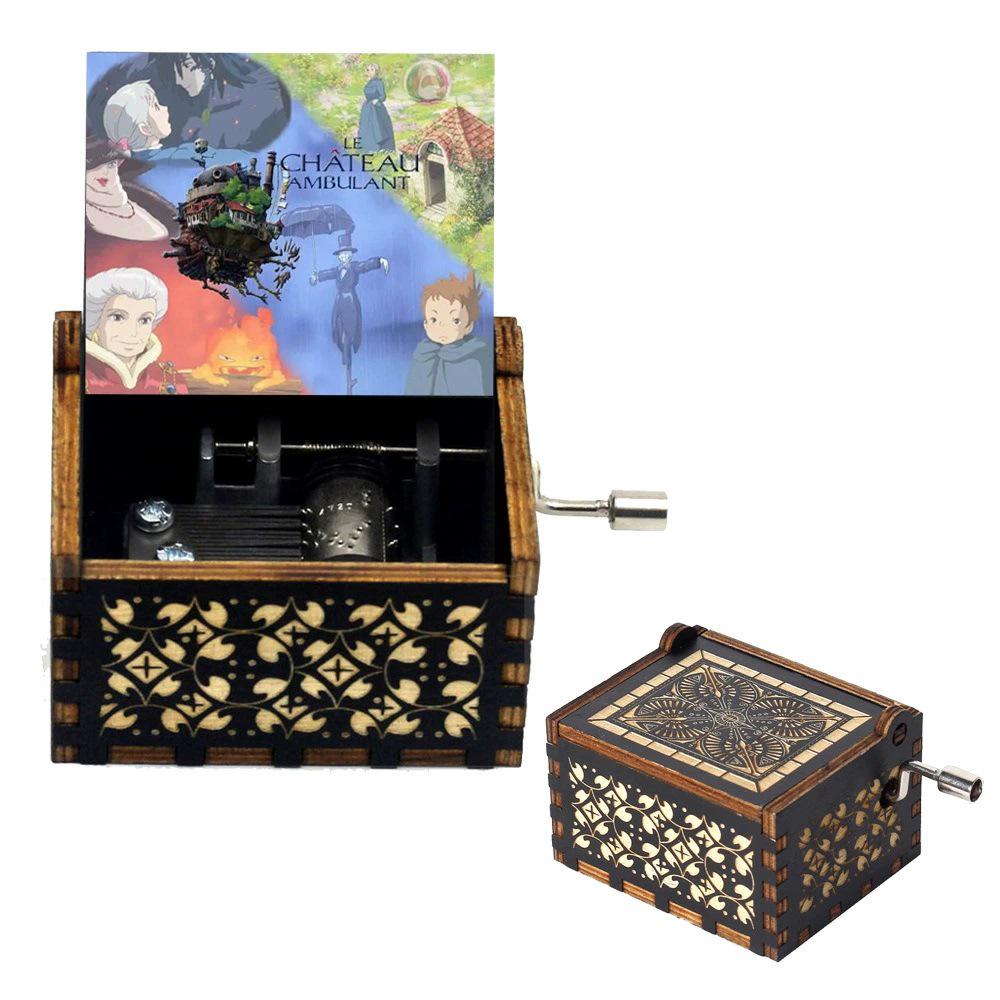 Howl's Moving Castle Wooden Hand-Crank Music Box Craft Ornament