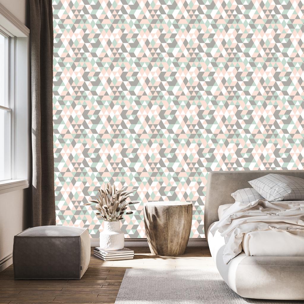 Geometric colorful pattern wallpaper for living room and bedroom 50x1000