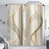 2pcs -Golden S-shaped lines print curtains, pole bag curtains, home decoration, room decoration