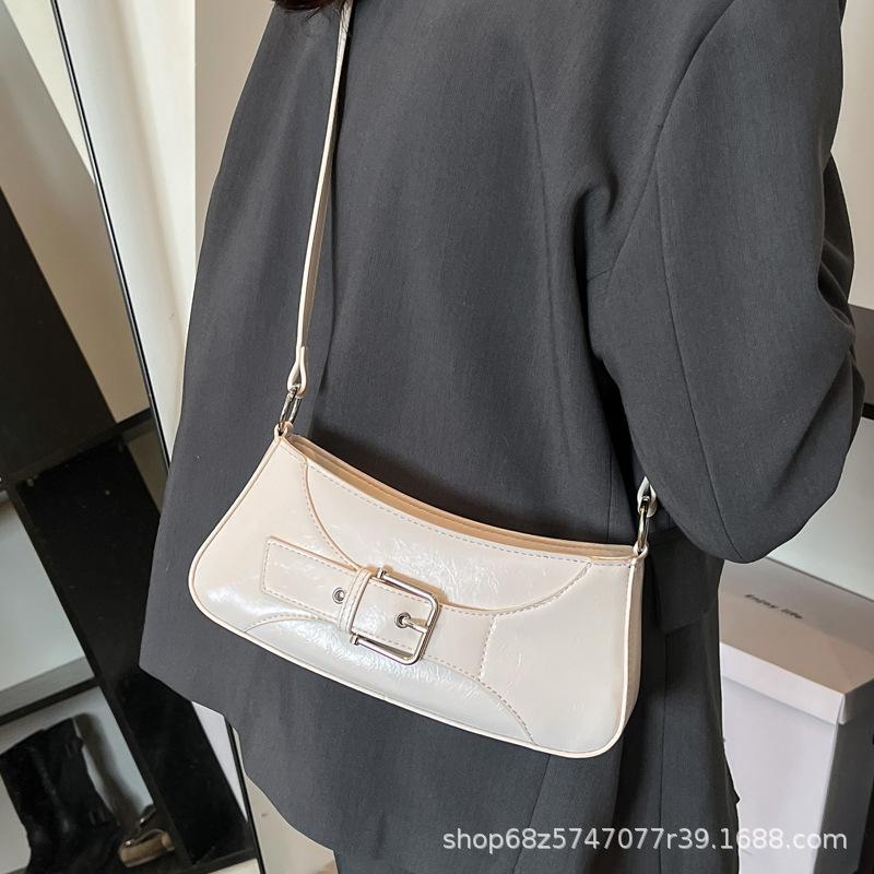 Korean niche style 2025 new foreign trend versatile underarm bag high-end texture baguette bag one-shoulder crossbody bag