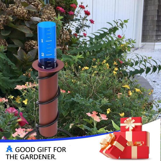 Floating Rain Gauge Rainfall Indicator with Scale Rainfall Measurement Tool with Rain Gauge Holder for Home Lawns Gardens Landscaping