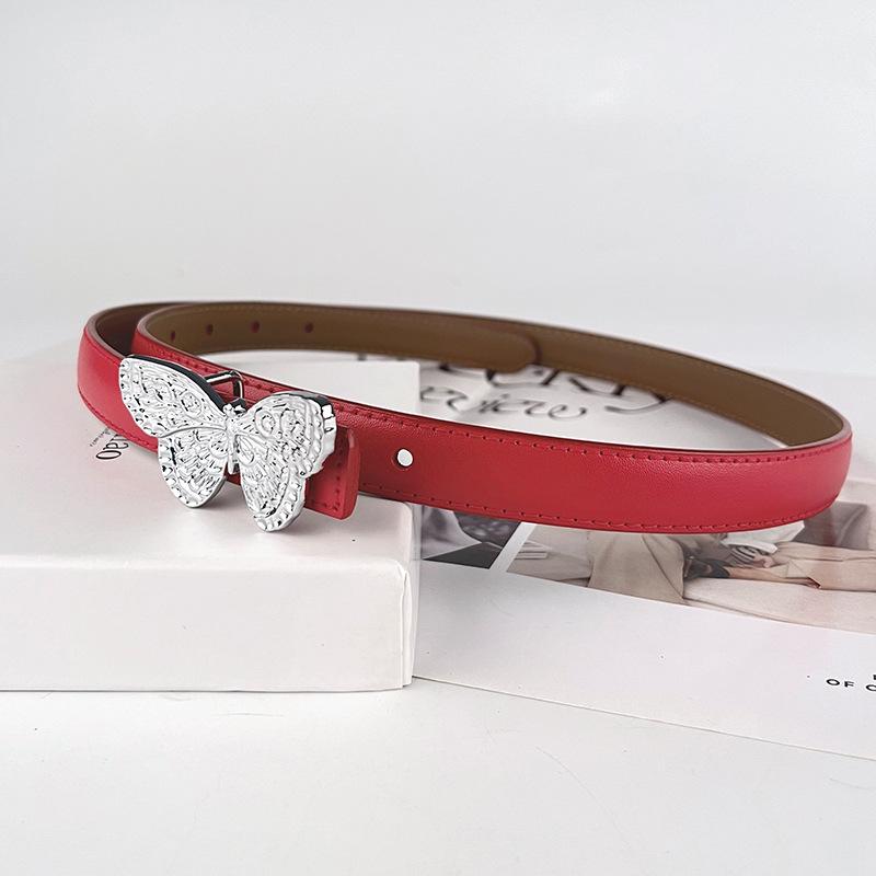 Butterfly Women's Genuine Leather Belt Cowhide with Casual Pants Jeans Women's Versatile Trendy Belt