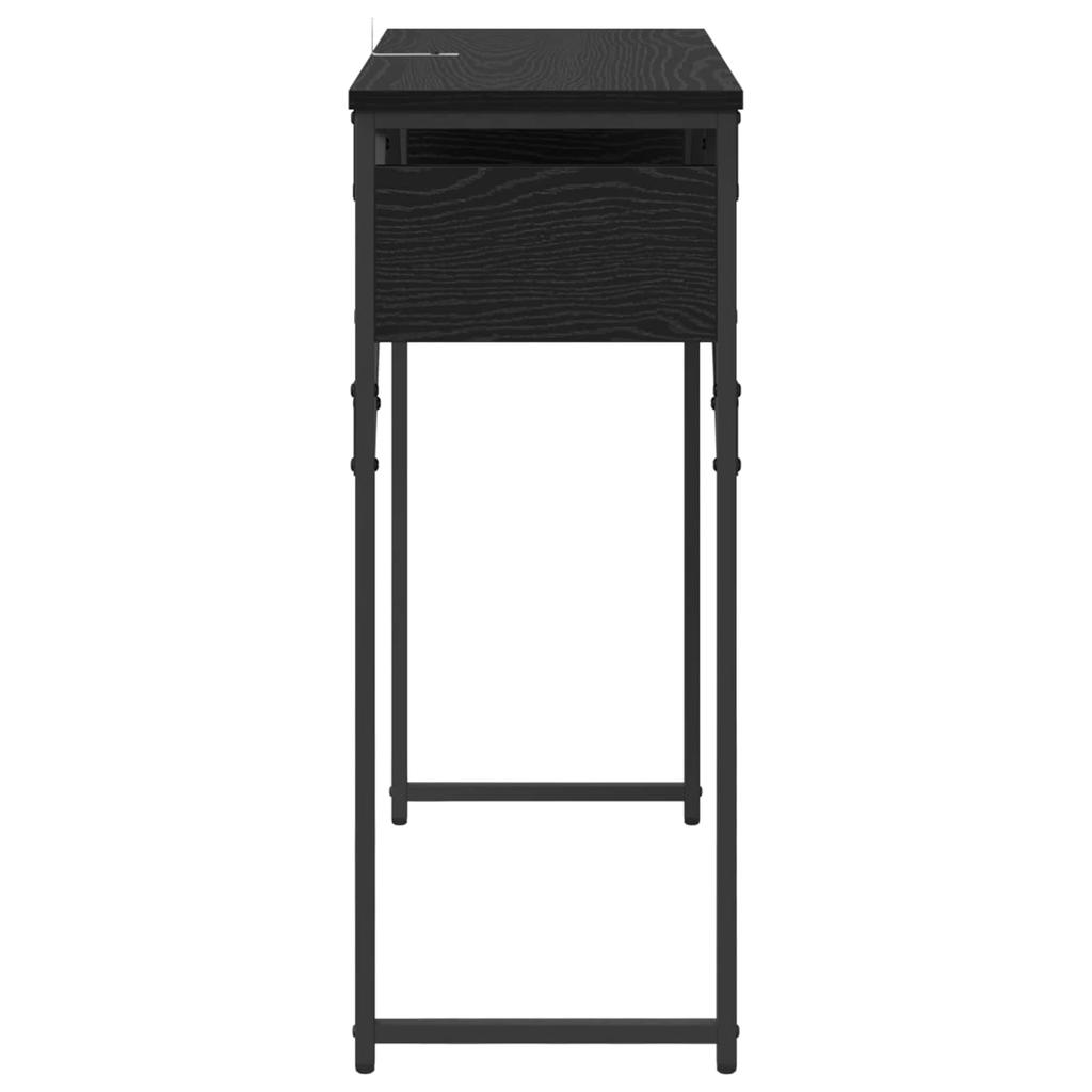Console Table Black Oak Effect 75x30x75 Cm Wood Based Material