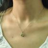 S925 Silver Sunflower Pendant Necklace with Natural Crystal, Micro Pave CZ Choker for Women