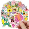 65 Pcs VSCO Girl Waterproof Stickers Fashion Youth Mix Cartoon Kawaii Decor for Laptop Water Bottle Guitar Bedroom Decals