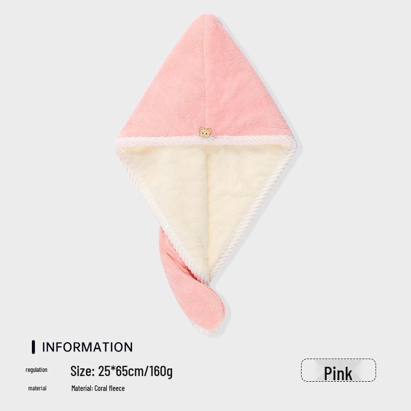 

Женская двухслойная быстросохнущая шапочка для волос - Толстый коралловый флис, Мягкое и впитывающее полотенце для волос для девочек
