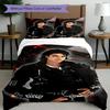 3pcs Duvet Cover Set (1*Duvet Cover + 2*Pillowcase, Without Core), Michael Jackson Print Bedding Set, Bedroom Decor, All‑Season, Birthday Gift