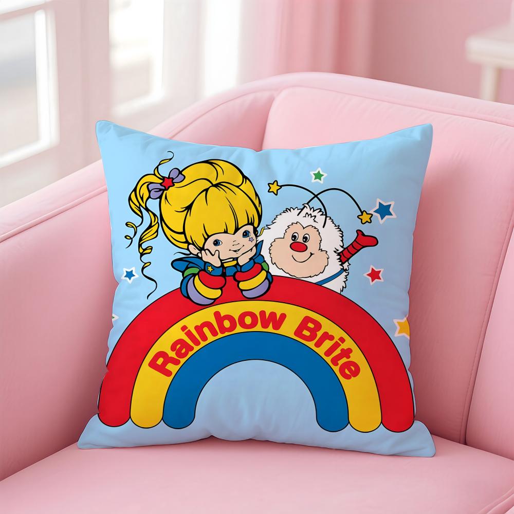 Cute R-Rainbow B-Brite Cushion Cover Comfortable Reversible Pillow Cover Ideal For Car Sofa Bedroom & Beyond