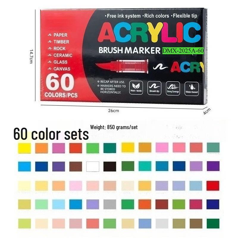 Waschbare Acrylmarker mit weicher Spitze – DIY-Glasvase & Aquarellstifte