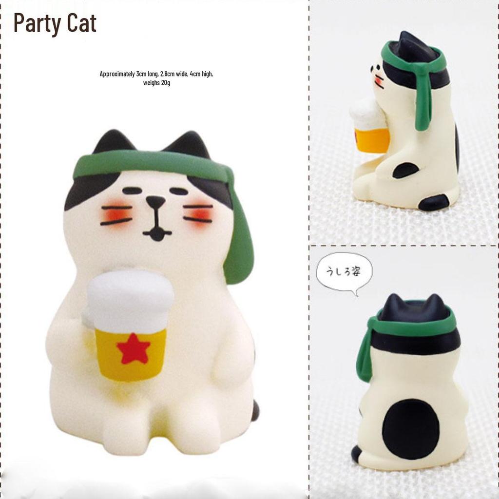 ZAKKA Japanese Cat Resin Figurine - Flower Viewing Festival DIY Trendy Blind Box Toy, Decoration, Gift & Ornament