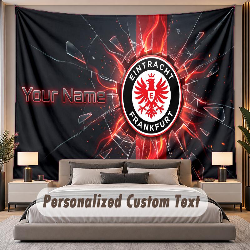 Individualus vardas Tekstas Sieninė drobė Eintracht Frankfurt Personalizuota poliesterio sieninė drobė Miegamajam ir kambariui