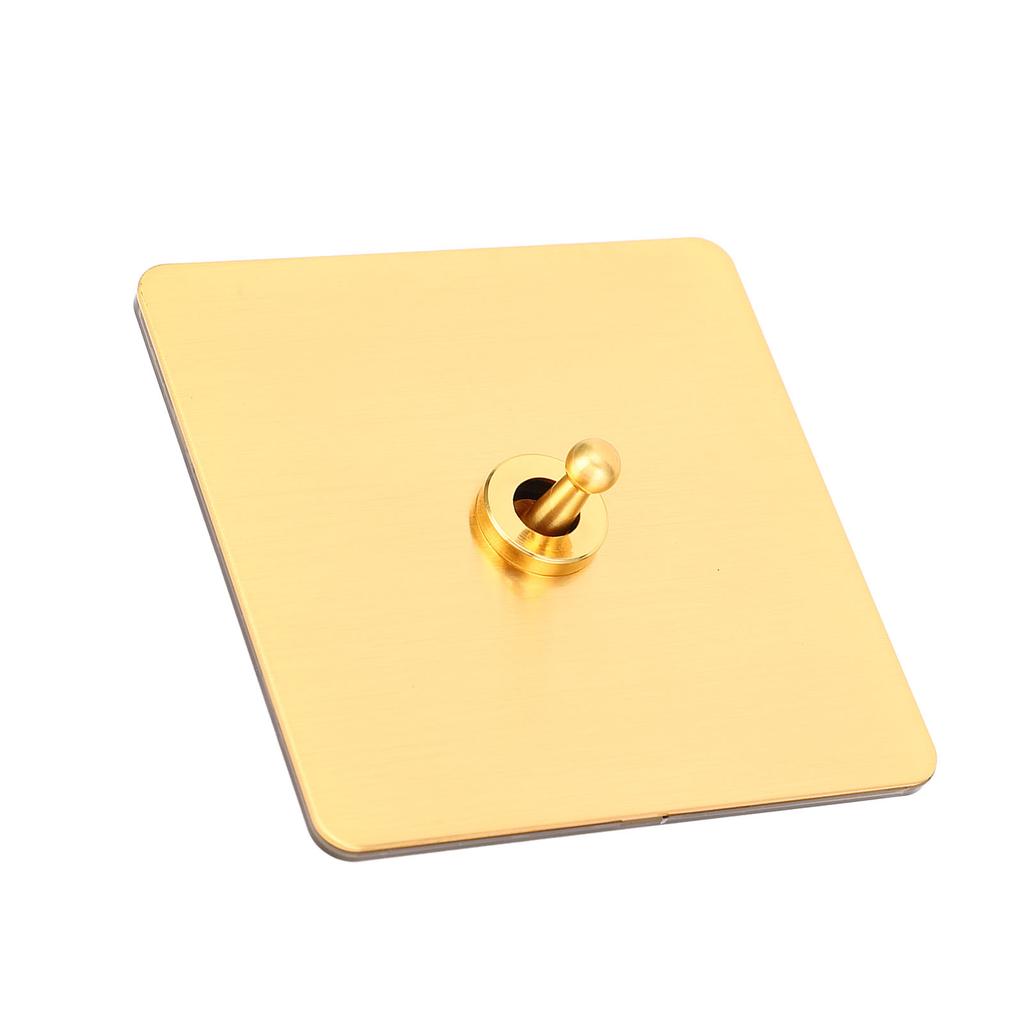 Comutator Basculant AC250V 1 Grup 2 Direcții Comutator Basculant de Alimentare cu Panou din Oțel Inoxidabil de Culoare Aurie și